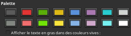 Palette du terminal Xfce